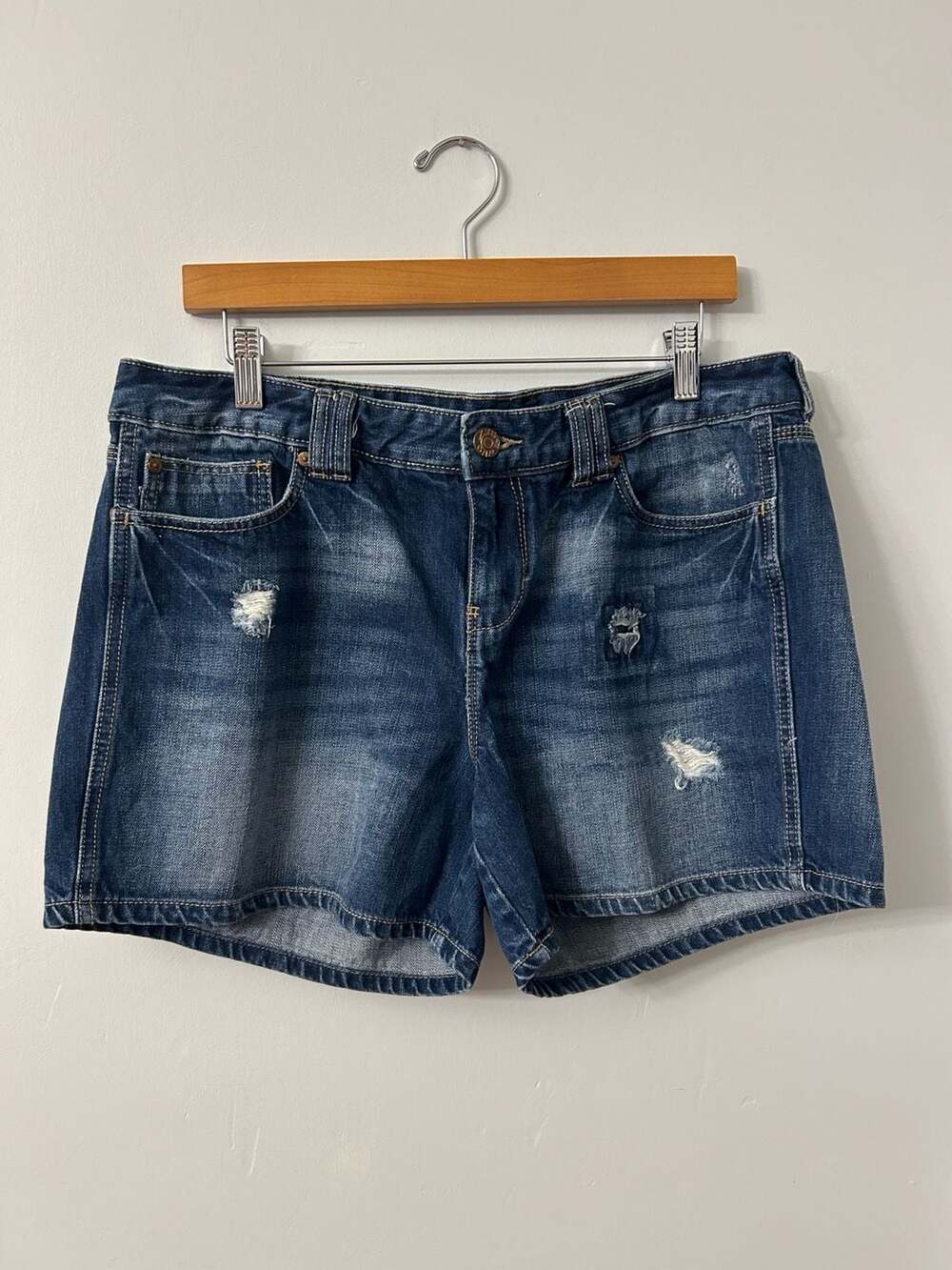Gap Women's Distressed Mid-Rise Denim Jean Shorts